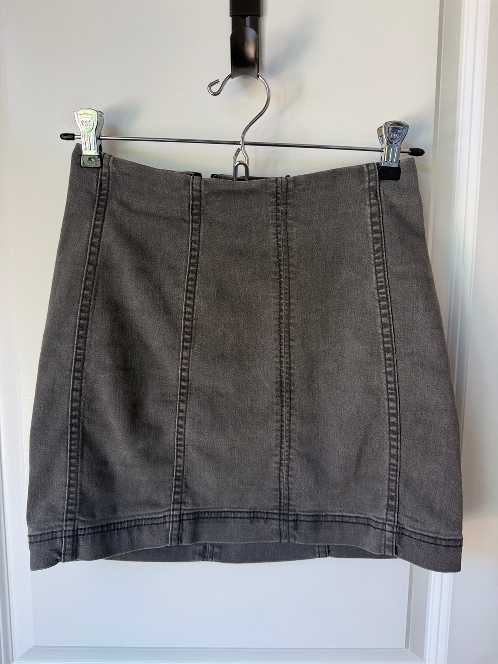 Free people grey denim skirt